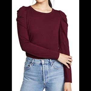BB Dakota Burgundy Sleeve Me Here Crew Neck Women's Size M